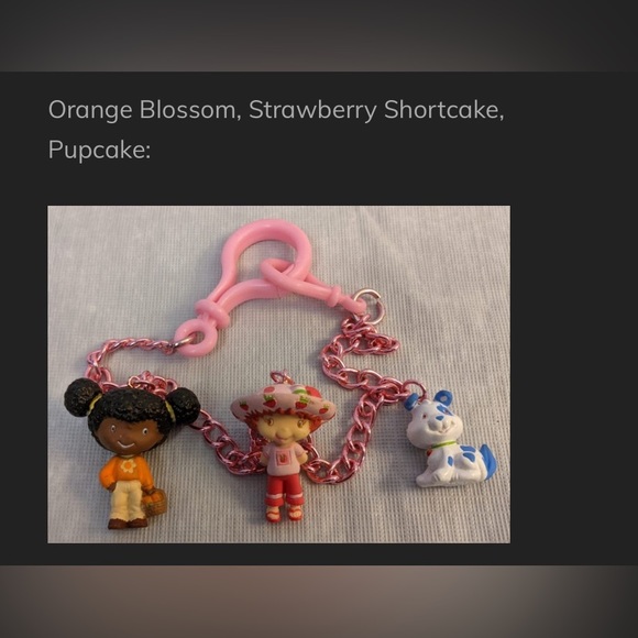 2003 Strawberry Shortcake Charm Dangler Gift Set 3 "berry" fun Charms Boxed New - Picture 5 of 5